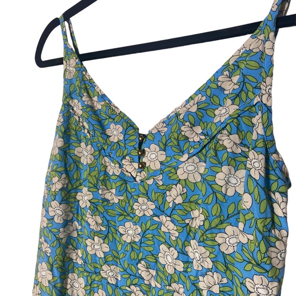 CAbi Vine Floral Cami Cottonwood Top Blue Green Size Small - Picture 3 of 5